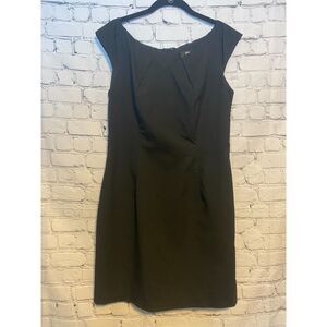 Mossimo Stretch Black Sheath Dress Size 12 V Neck Cap Sleeves